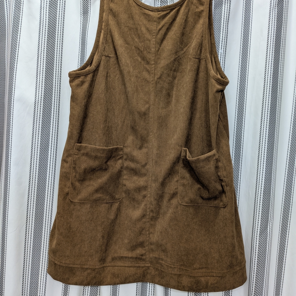 Brown Sleeveless Dress with Pockets